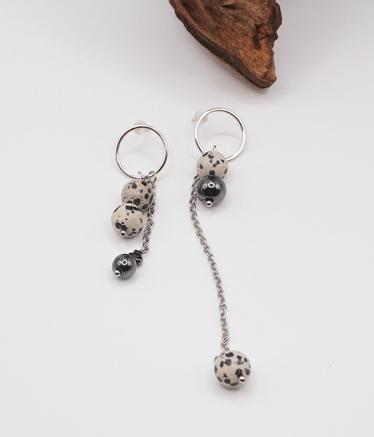 kolczyki z kamieniami Kolczyki Geometryczna Ekspresja