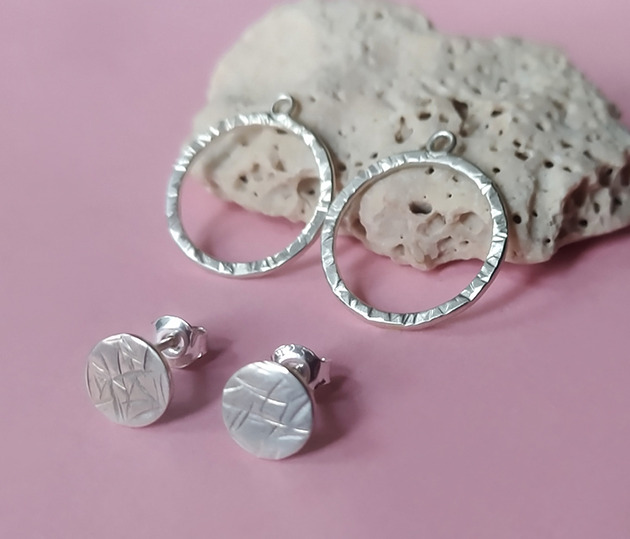 kolczyki srebrne Kolczyki DOUBLE RINGS, srebro 925