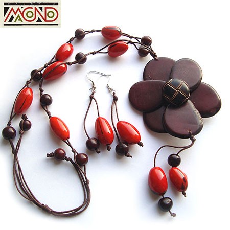 Komplet Kwiat z tagua (NK14) Galeria Macondo