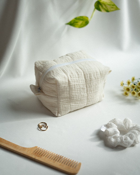 kosmetyczki Kosmetyczka kostka Muślin bawełniany
