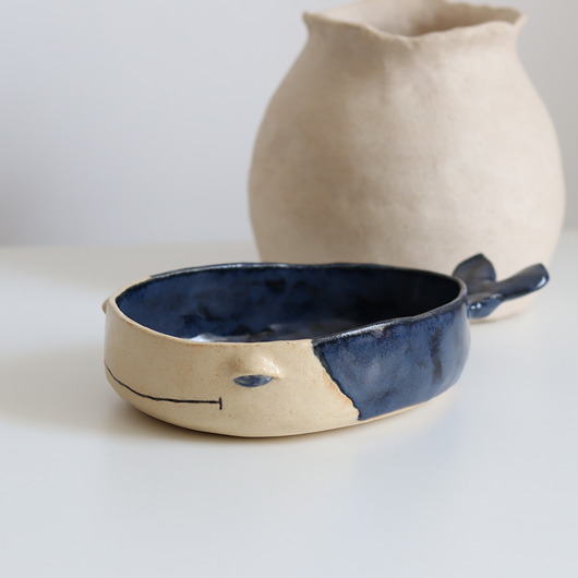 patery i talerze Ceramiczna miska patera wieloryb