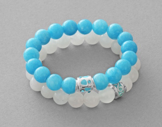Moon & blue jade set with beads. Lavoga