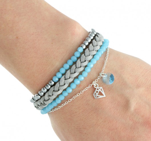 Gentleness Triplo - light blue, silver & grey. Lavoga
