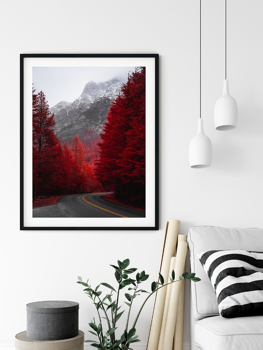 Plakat skandynawski Czerwony Las no. 2 myscandi