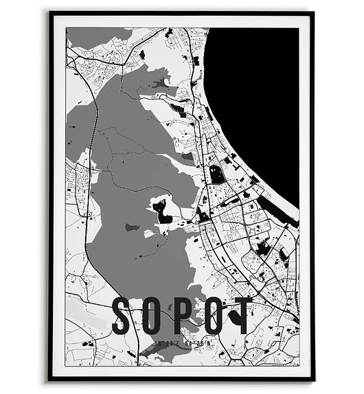 plakaty Plakat miasto POLSKA - SOPOT 2 obraz MAPA