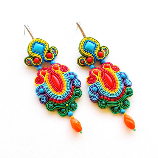 kolczyki soutache Sutaszowe kolczyki PUEBLA