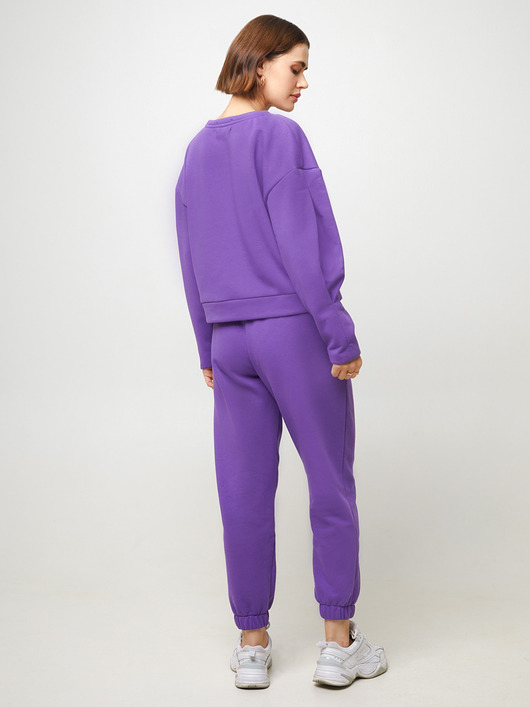 spodnie dresowe damskie Spodnie bawełniane premium - fioletowe