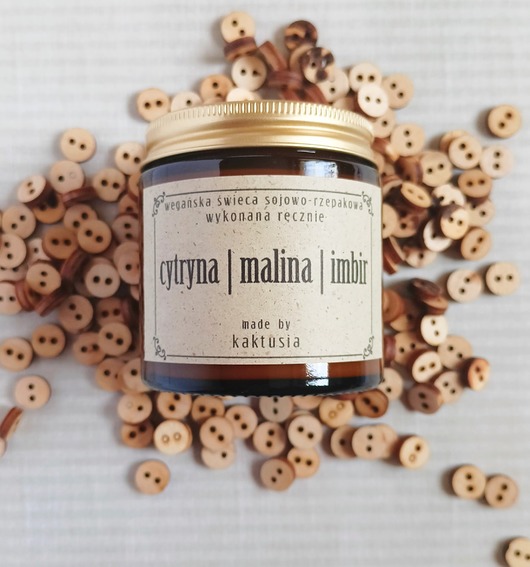 świeczniki i świece CYTRYNA malina IMBIR - świeca 120ml