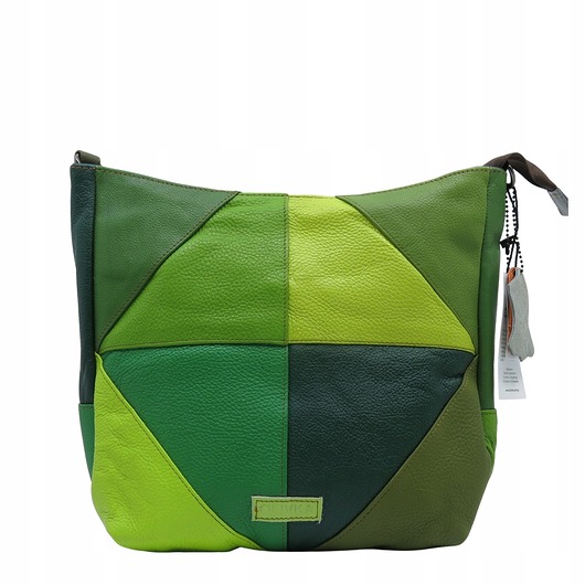 torby na ramię Torebka damska klasyczna skórzana na ramię oryginalna szeroki pasek OLIVKA