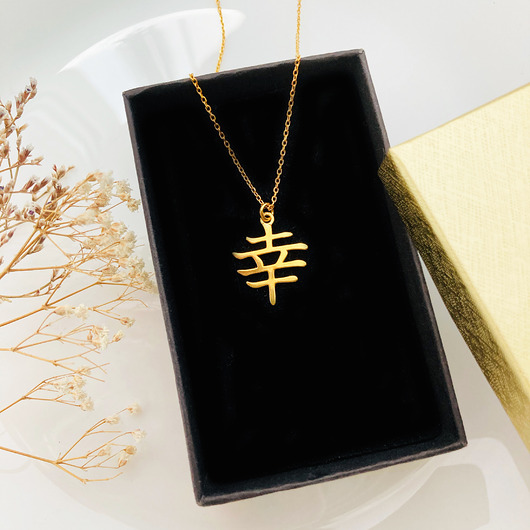 złote naszyjniki Naszynik z japońskim znakiem szczęścia