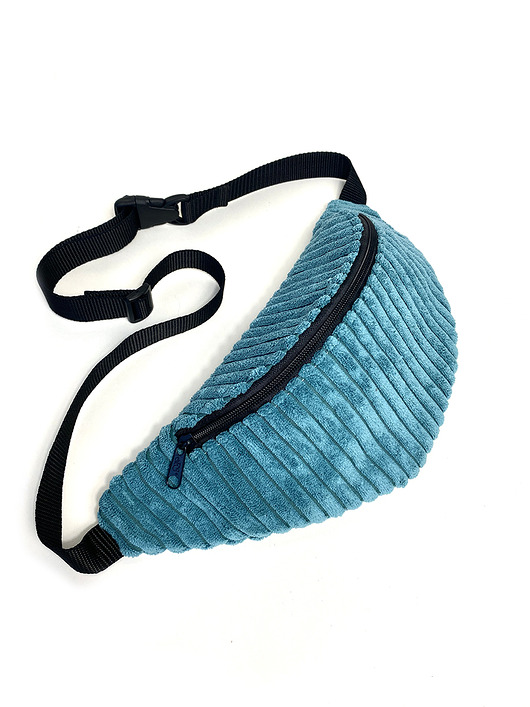 torby i nerki męskie Turkusowa morska nerka sztruks welur