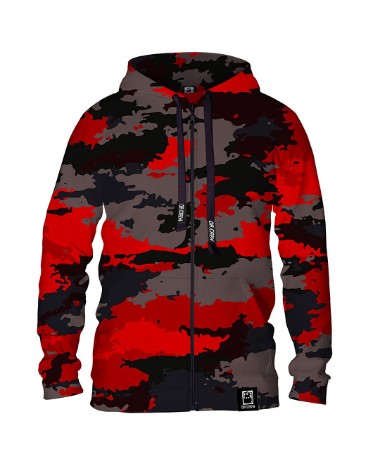 bluzy męskie Męska Bluza Expres Zamek DR.CROW Moro Black Red