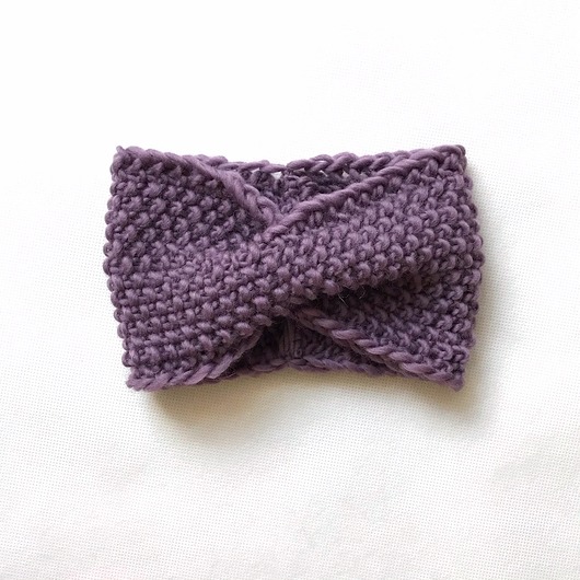 Opaska z wełny peruwiańskiej Pastel Purple Holy Alpaca Knit