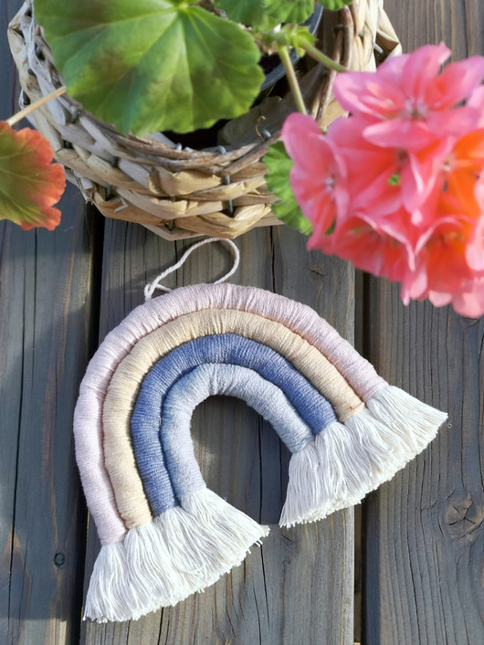 makramy Tęcza makrama na ścianę zawieszka boho