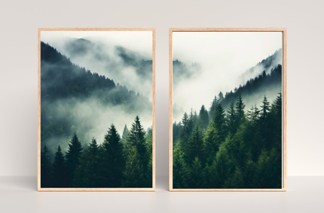 fotografia DWA PLAKATY natura zdjecie leśny krajobraz zielona galeria ścienna