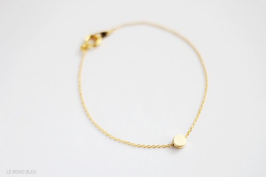 16k Gold Plated Tiny Dot Bracelet Le Boho Bleu