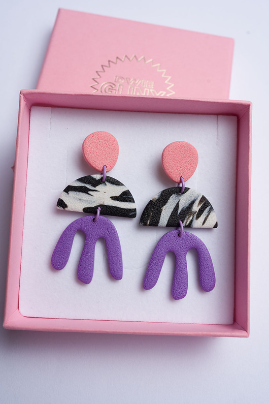 kolczyki z masy plastycznej Wiszące kolczyki Henri Matisse