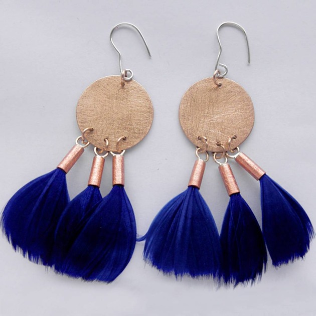 kolczyki z piórami PIÓRKO kolczyki