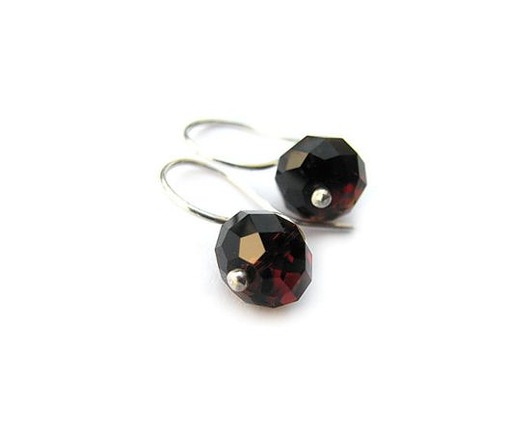 kolczyki swarovski Kolczyki - Kryształy Swarovski- Mocca Rondelles