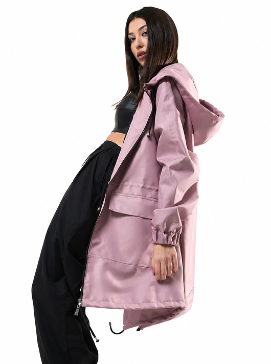 kurtki damskie Kurtka ocieplana/ płaszcz typu parka dusty pink