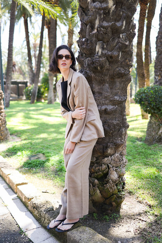 marynarki damskie Marynarka lniana Riva mocha