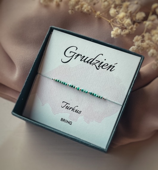 bransoletki z kamieni naturalnych Bransoletka Kamień Urodzeniowy Grudzień srebrny