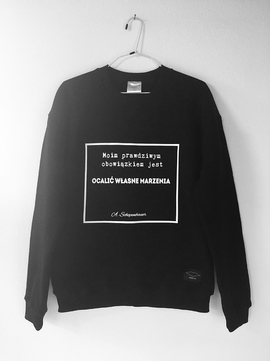 bluzy męskie Bluza unisex z cytatem, Schopenhauer, "Marzenia"