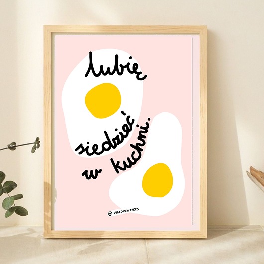plakaty Plakat Lubię siedzieć w kuchni
