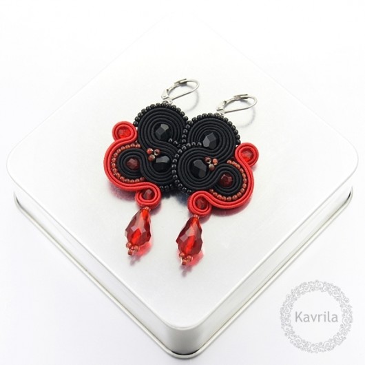 kolczyki soutache inspire red kavrila