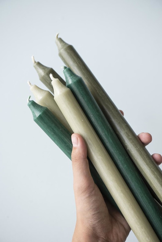 świeczniki i świece Świeca stołowa "khaki rustic"