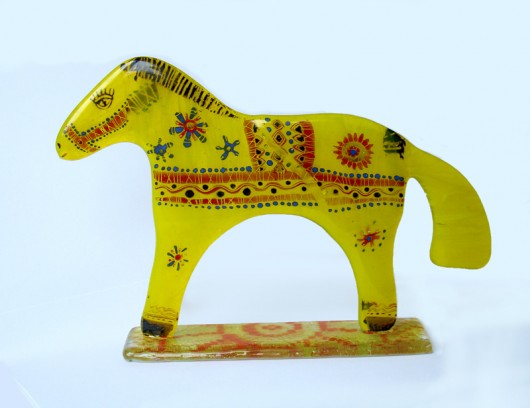 konik wiejski ŻÓŁTY Borowska Glass Design