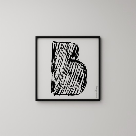 LITERA "B"  - grafika 50x50 MINIMALLIVING