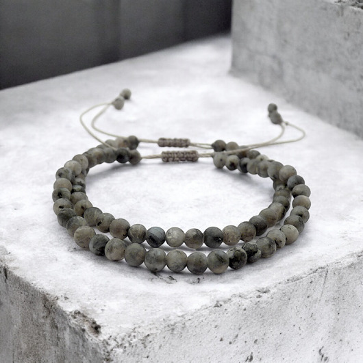 komplet biżuterii Matowe kamienie norweskie Komplet bransoletek