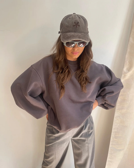 bluza bez kaptura damska Bluza Enjoyable Cacao