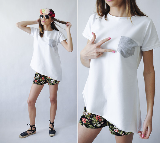Asymetryczny Slim t-shirt bluzka 3 for U