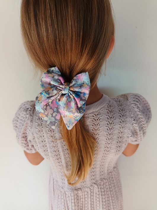 dziewczynka - inne Gumka jedwabna z kokardą MINI scrunchie pastel watercolor