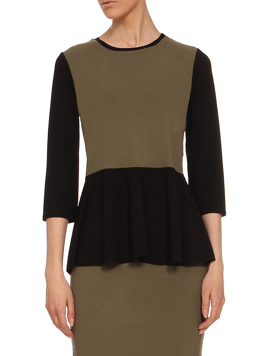Bluzka khaki-czarna YY500216_RAL6007-9005 YULIYA BABICH