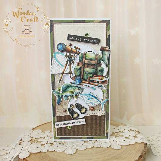 kartki scrapbooking Męska kartka urodzinowa dla fana łowienia ryb, rybołówstwa "Fishing 1"