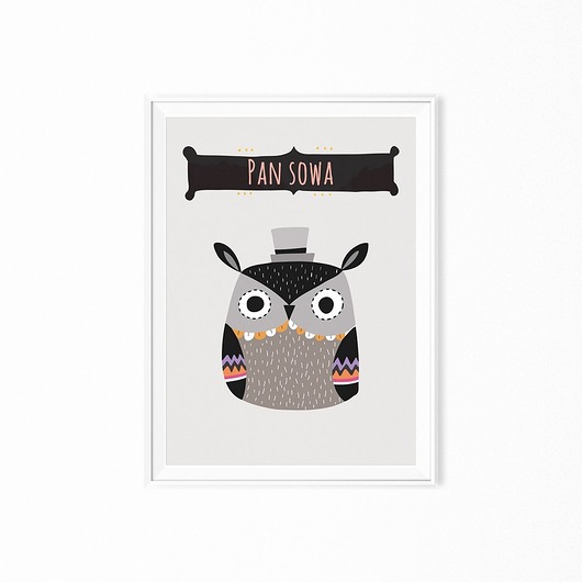 Plakat skandynawski Pan Sowa myscandi