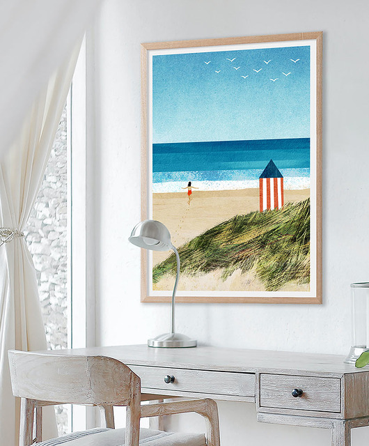 plakaty Plakat Beztroskie wakacje - dziewczyna na plaży