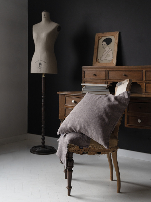 poduszki gładkie Poduszka z Miękkiego  Lnu Stonewashed - Taupe