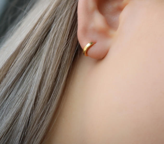 Kolczyki małe koła 9,5mm srebro 925 pozłacane Coccola JEWELLERY