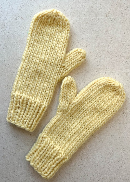 rękawiczki damskie Zimowe  rękawiczki z wełny peruwiańskiej  Buran jasno żółte