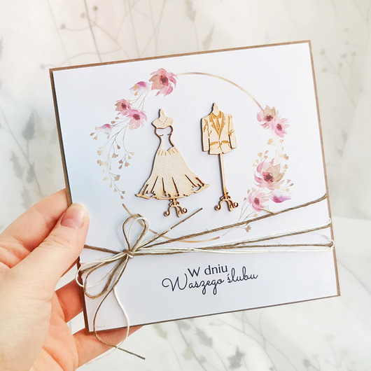 kartki scrapbooking Kartka w dniu ślubu