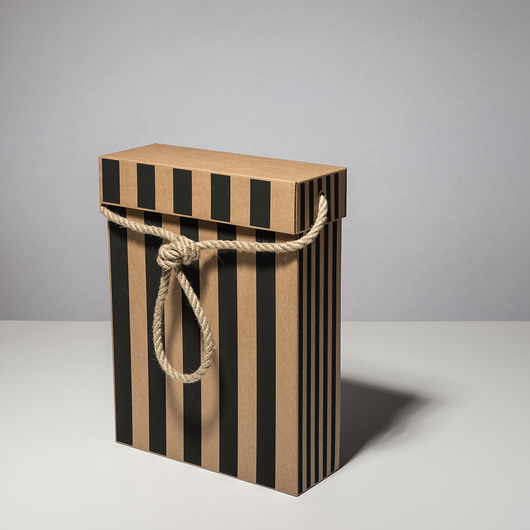 Bag Box - Torba tekturowa 24x8x32 cm pasy czarne BagStreetBox
