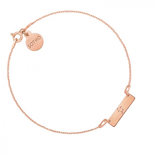 srebrne naszyjniki Bransoletka z matowego różowego złota z konstelacją Wagi