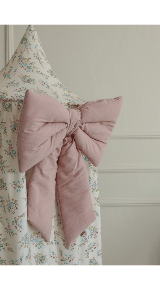 tekstylia - różne Kokarda dekoracyjna washed cotton pink
