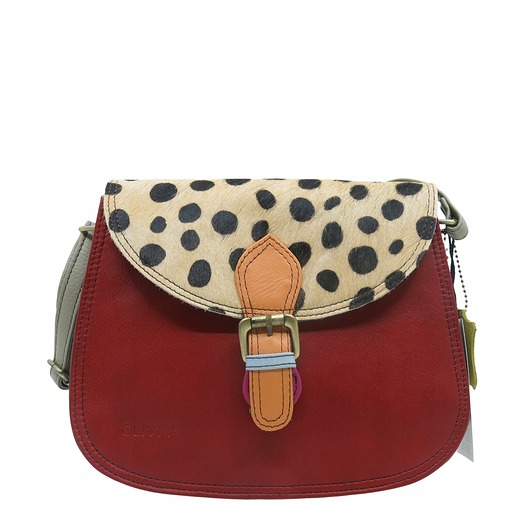 torby na ramię Torebka damska listonoszka skórzana klapka w zwierzęcy wzór eko OLIVKA