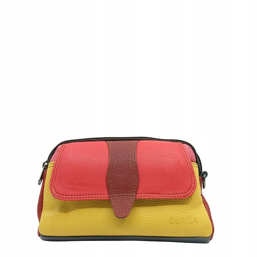 torby na ramię Torebka damska skórzana kolorowa pojemna zero waste ze skrawków OLIVKA