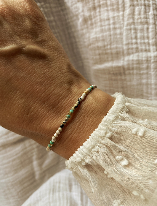 bransoletki z kamieni naturalnych Wyciszenie - Amuletka z Howlitem i Jaspisem